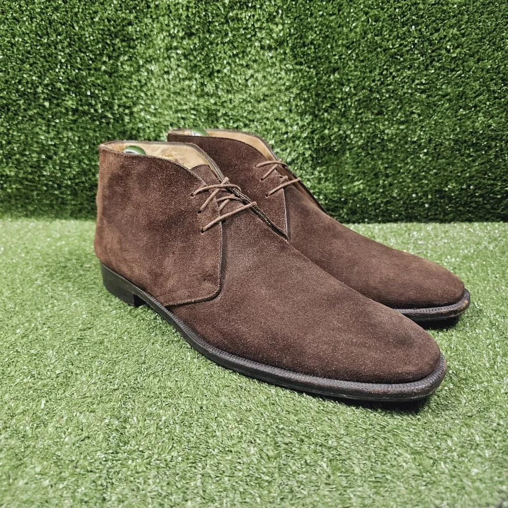 Peluso Napoli Brown Suede Chukka Ankle Dress Boots Mens Size US 11